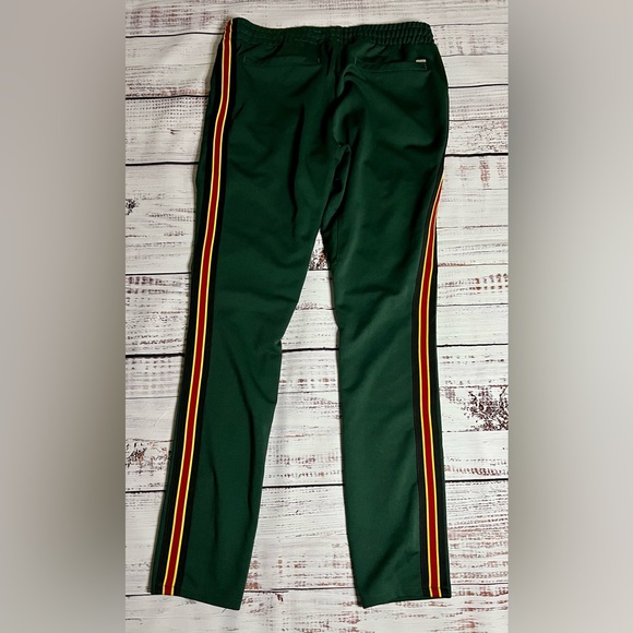 PACSUN Men's Drop Skinny 2.0 Tricot Side Stripe Green Track Pants Large - Picture 2 of 5